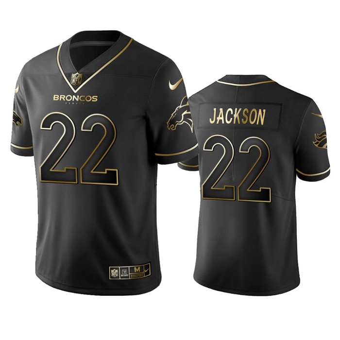 Denver Broncos Kareem Jackson Black Golden Edition 2019 Vapor Limited Jersey - Mens