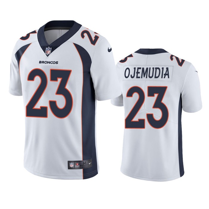 Denver Broncos Michael Ojemudia White Vapor Untouchable Limited Jersey