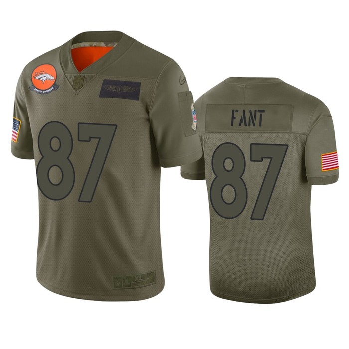 Denver Broncos Noah Fant Camo 2019 Salute To Service Limited Jersey