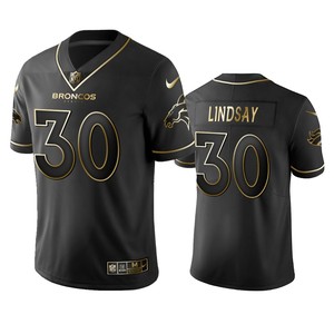 Denver Broncos Phillip Lindsay Black Golden Edition 2019 Vapor Untouchable Limited Jersey - Mens