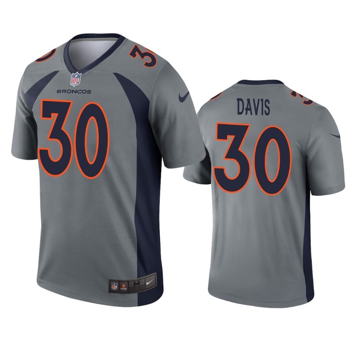 Denver Broncos Terrell Davis Gray Inverted Legend Jersey