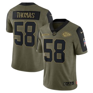 Derrick Thomas Kansas City Chiefs 2021 Salute To Service Retired Player Limited Jersey - Olive Nfl