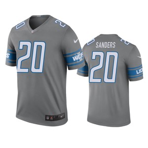 Detroit Lions Barry Sanders Steel Color Rush Legend Jersey - Mens