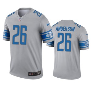 Detroit Lions C.j. Anderson Gray Inverted Legend Jersey - Cocomos