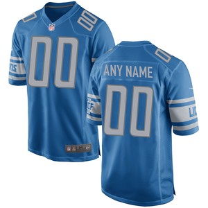 Detroit Lions Custom Game Jersey Blue Custom Jerseys Nfl