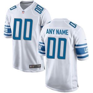 Detroit Lions Custom Game Jersey - White Custom Jerseys Nfl