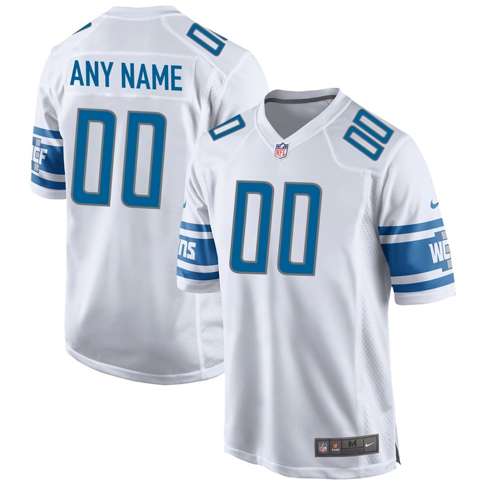 Detroit Lions Custom Game Jersey White Custom Jerseys Nfl