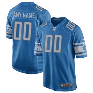 Detroit Lions Custom Team Color Game Jersey - Blue Custom Jerseys Nfl