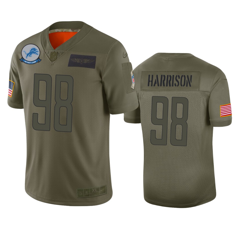 Detroit Lions Damon Harrison Camo 2019 Salute To Service Limited Jersey - Cocomos