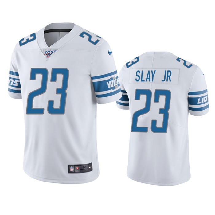 Detroit Lions Darius Slay White 100th Season Vapor Limited Jersey - Cocomos