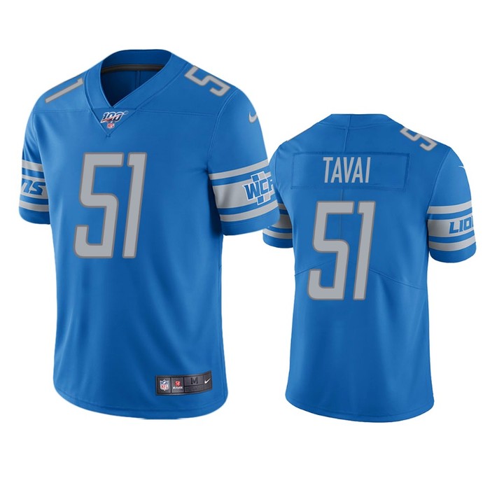 Detroit Lions Jahlani Tavai Light Blue 100th Season Vapor Limited Jersey