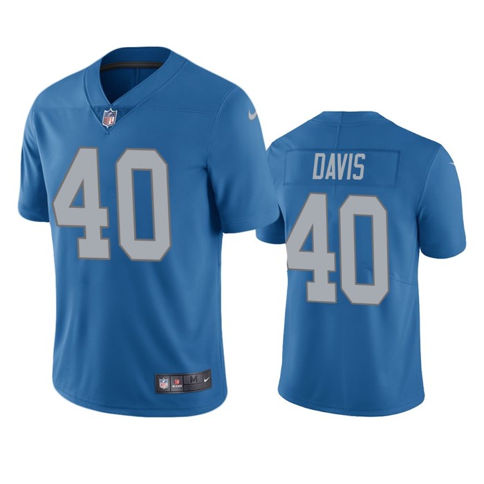 Detroit Lions Jarrad Davis Blue Vapor Limited Jersey