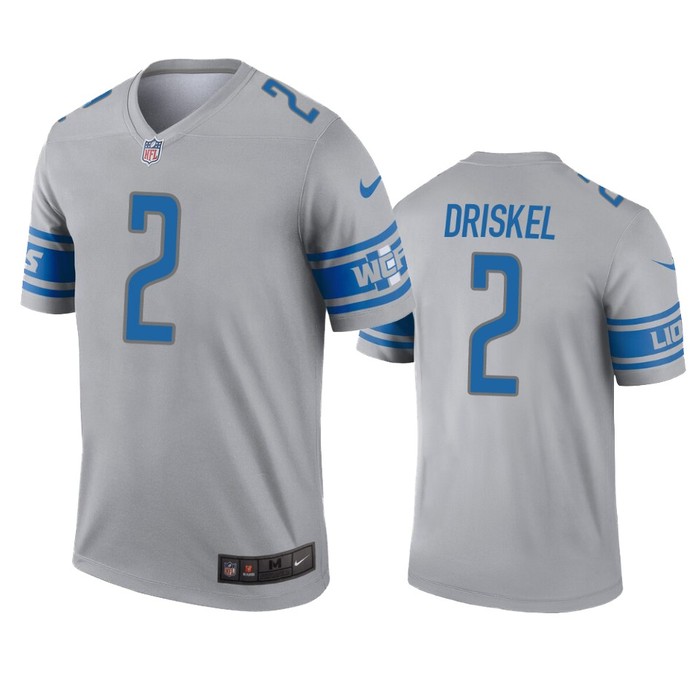 Detroit Lions Jeff Driskel Gray Inverted Legend Jersey