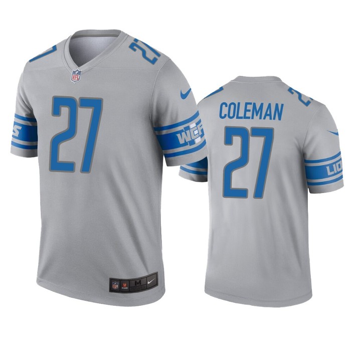 Detroit Lions Justin Coleman Gray Inverted Legend Jersey