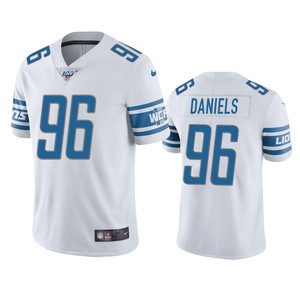 Detroit Lions Mike Daniels White 100th Season Vapor Limited Jersey