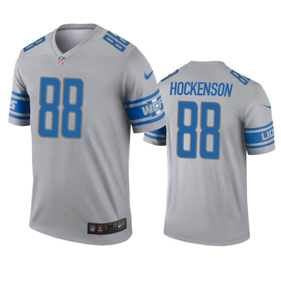 Detroit Lions T.j. Hockenson Gray Inverted Legend Jersey - Cocomos