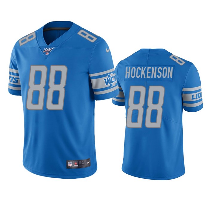 Detroit Lions T.j. Hockenson Light Blue 100th Season Vapor Limited Jersey