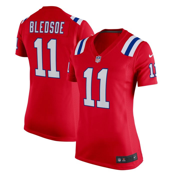 Drew Bledsoe New England Patriots Womens Retired Game Jersey - Red Nfl