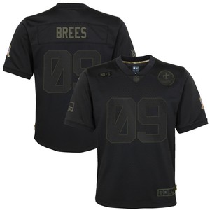 Drew Brees New Orleans Saints Youth 2020 Salute To Service Game Jersey - Black