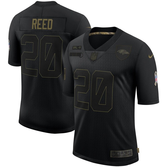 Ed Reed Baltimore Ravens 2020 Salute To Service Retired Limited Jersey - Black