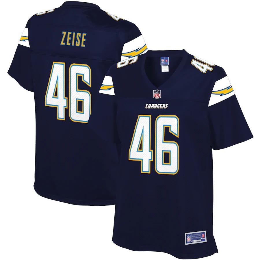 Elijah Zeise Los Angeles Chargers Nfl Pro Line Womens Team Player Jersey - Navy - Cocomos