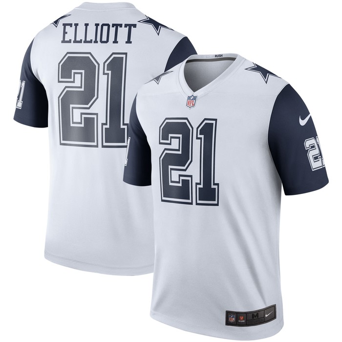 Ezekiel Elliott Dallas Cowboys Color Rush Legend Player Jersey White Nfl