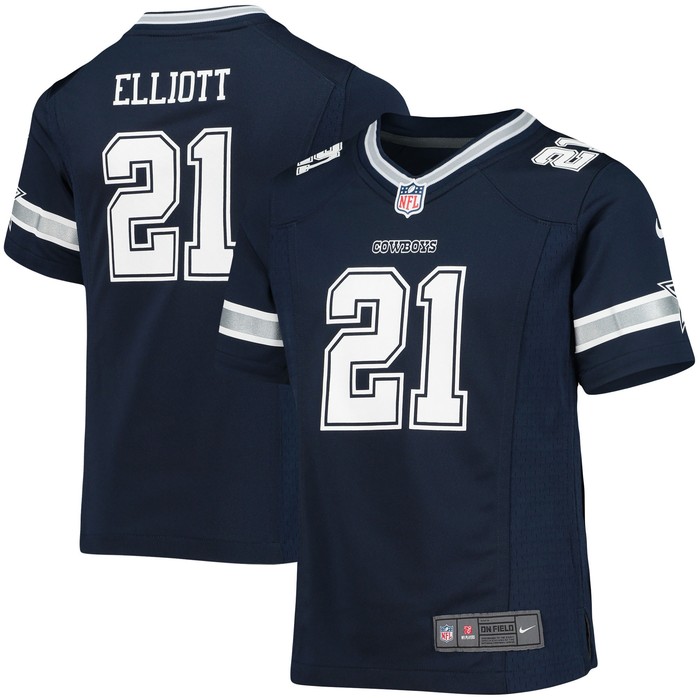 Ezekiel Elliott Dallas Cowboys Girls Team Game Jersey - Navy Nfl