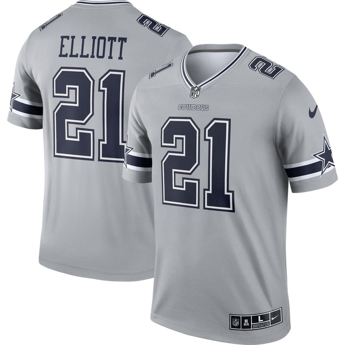 Ezekiel Elliott Dallas Cowboys Inverted Legend Jersey - Gray Nfl - Cocomos