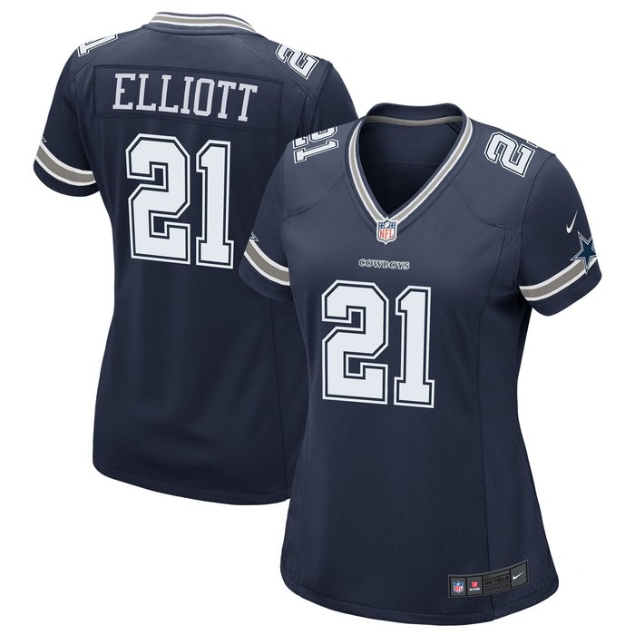 Ezekiel Elliott Dallas Cowboys Womens Game Team Jersey Navy Nfl