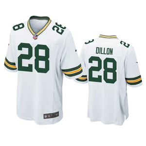 Green Bay Packers A.j. Dillon White 2020 Nfl Draft Game Jersey