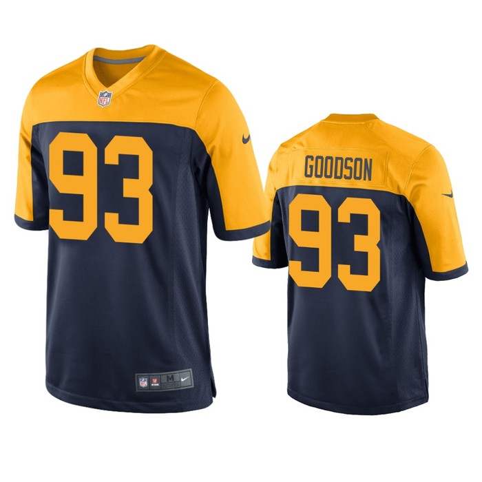 Green Bay Packers B.j. Goodson Navy Throwback Game Jersey