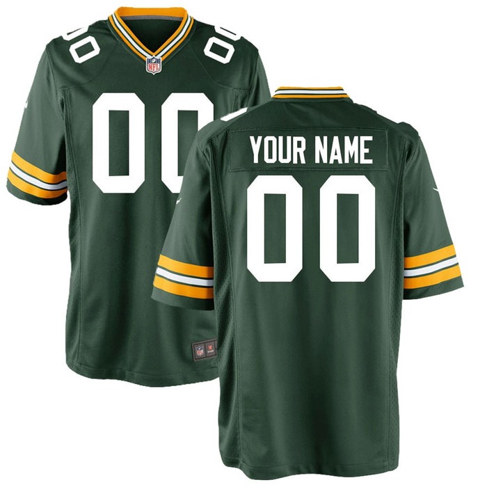 Green Bay Packers Custom Game Jersey Green Custom Jerseys Nfl - Cocomos