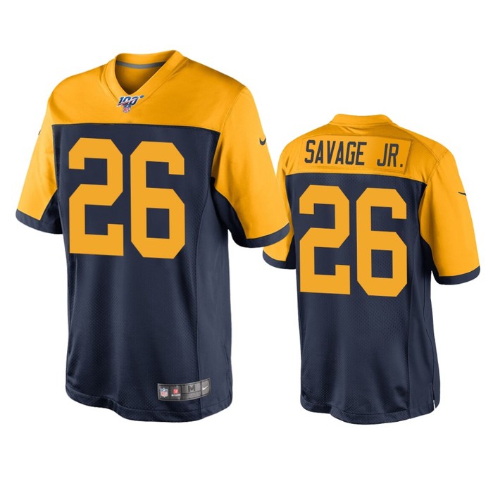 Green Bay Packers Darnell Savage Jr. Navy 100th Season Throwback Jersey