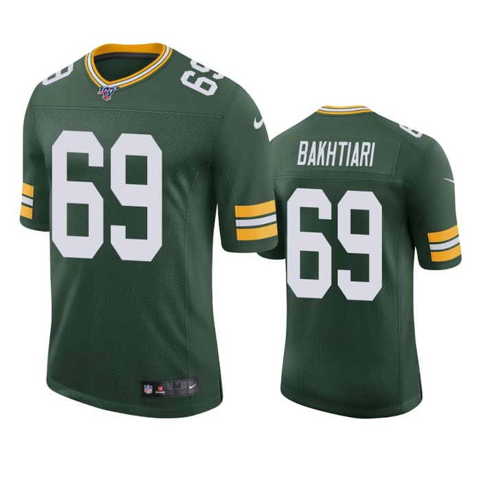 Green Bay Packers David Bakhtiari Green 100th Season Vapor Limited Jersey