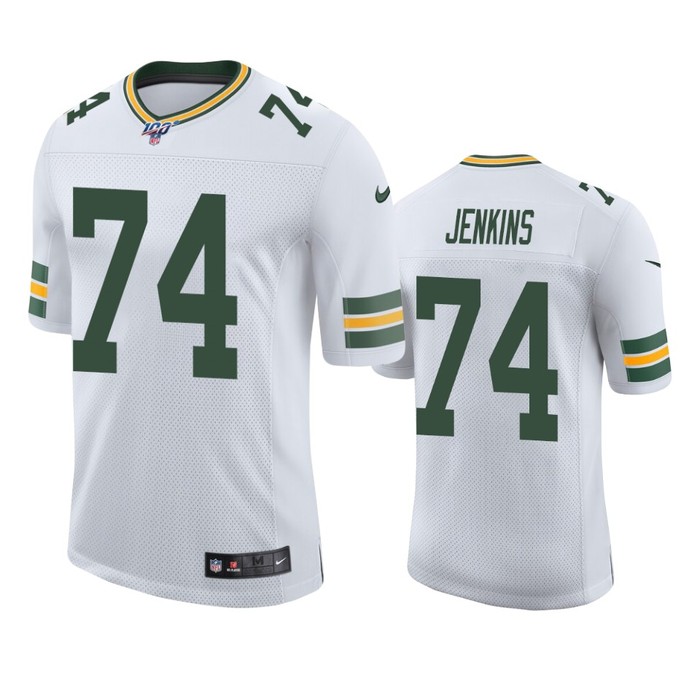 Green Bay Packers Elgton Jenkins White 100th Season Vapor Limited Jersey