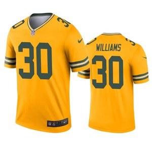 Green Bay Packers Jamaal Williams Gold Inverted Legend Jersey