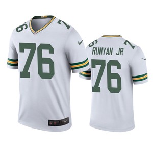 Green Bay Packers Jon Runyan Jr. White Color Rush Legend Jersey - Cocomos