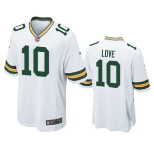 Green Bay Packers Jordan Love White 2020 Nfl Draft Game Jersey - Cocomos