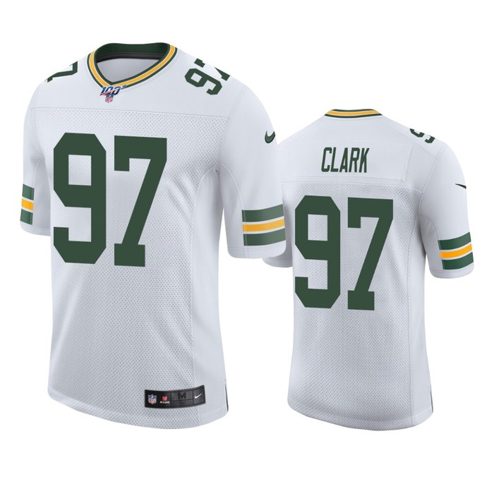 Green Bay Packers Kenny Clark White 100th Season Vapor Limited Jersey