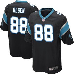 Greg Olsen Carolina Panthers Nike Youth Team Color Game Jersey - Black - Cocomos