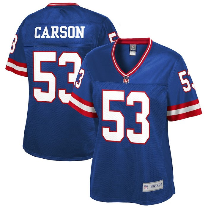 Harry Carson New York Giants Nfl Pro Line Womens Retired Player Jersey - Royal