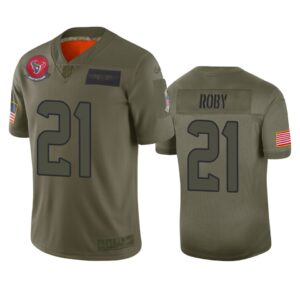 Houston Texans Bradley Roby Camo 2019 Salute To Service Limited Jersey - Cocomos