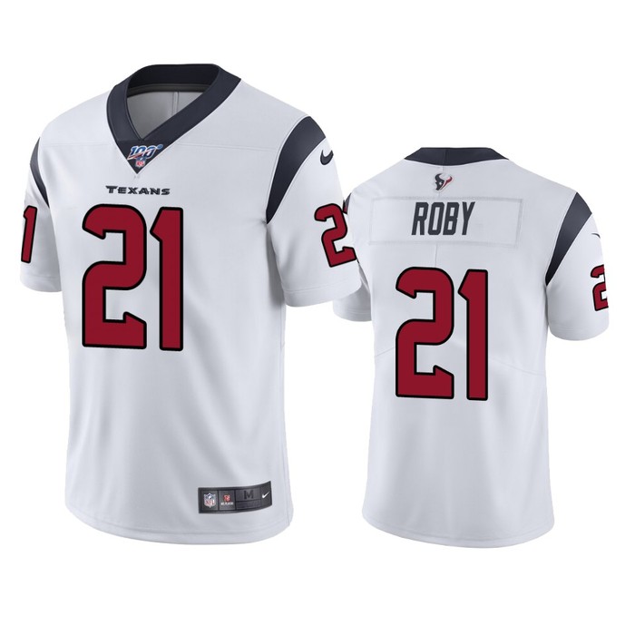 Houston Texans Bradley Roby White 100th Season Vapor Limited Jersey