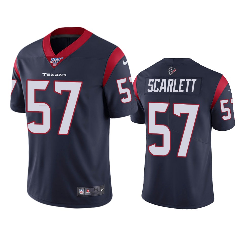 Houston Texans Brennan Scarlett Navy 100th Season Vapor Limited Jersey - Cocomos