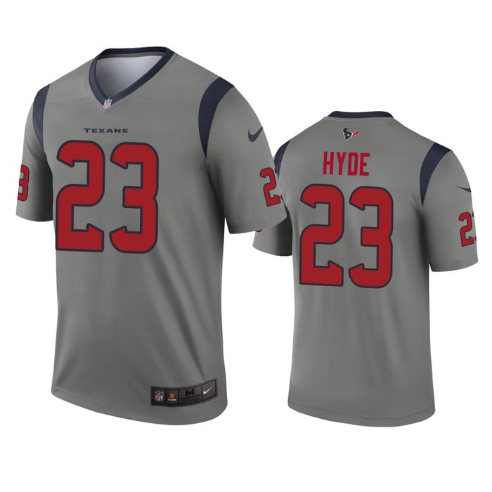 Houston Texans Carlos Hyde Gray Inverted Legend Jersey