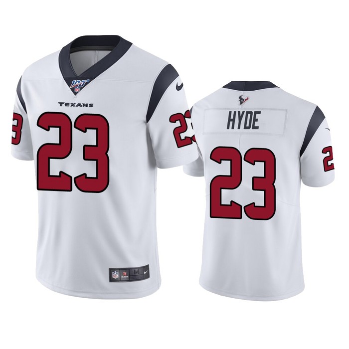 Houston Texans Carlos Hyde White 100th Season Vapor Limited Jersey