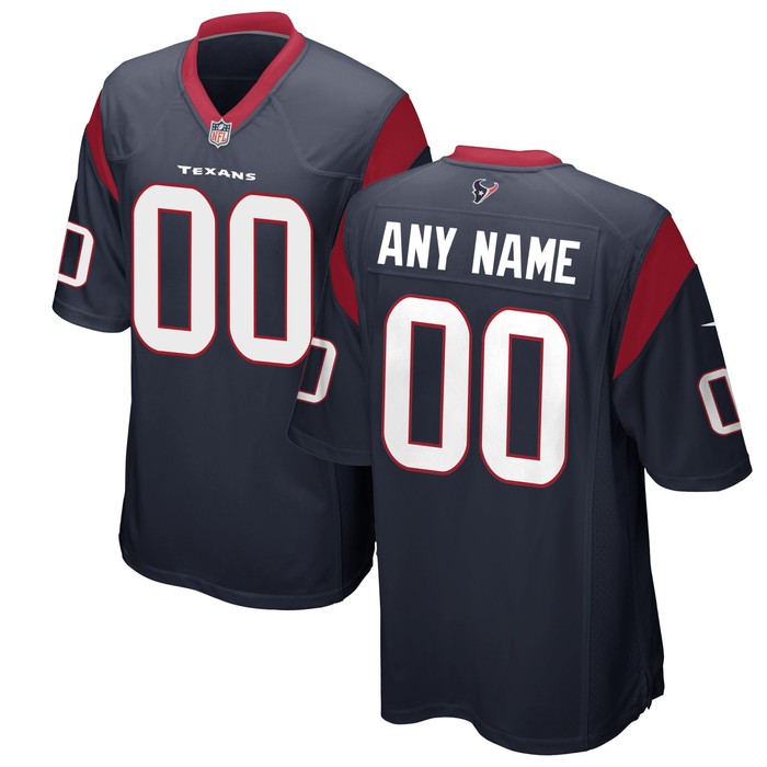 Houston Texans Custom Game Jersey Navy Custom Jerseys Nfl