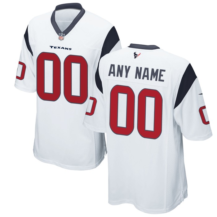 Houston Texans Custom Game Jersey - White Custom Jerseys Nfl