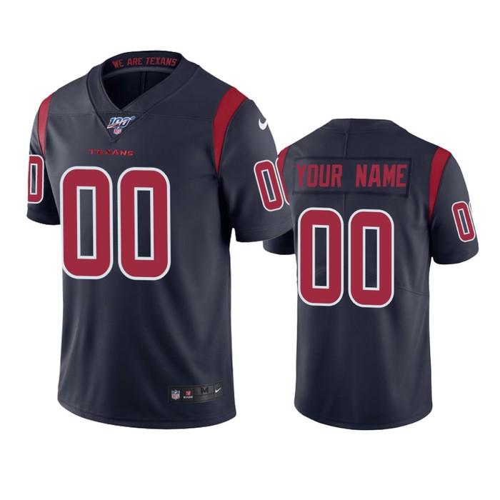 Houston Texans Custom Navy 100th Season Color Rush Jersey