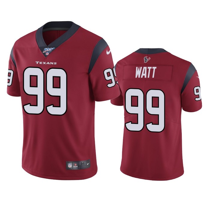 Houston Texans J.j. Watt Red 100th Season Vapor Limited Jersey